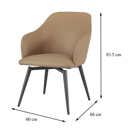 SWIVEL DINING CHAIR FURDINI RIVER PU BROWN [PRE-ORDER IMPORT PRODUCTS]