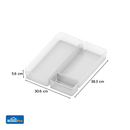 DRAWER ORGANIZER TRAY KECH WINK SET4 3PCS CLEAR [EXCLUSIVE FROM HOMEPRO THAILAND]