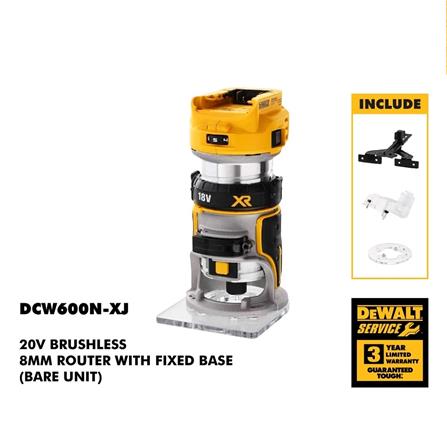 DEWALT 18V 8MM BRUSHLESS ROUTER (SOLO) DCW600N-XJ