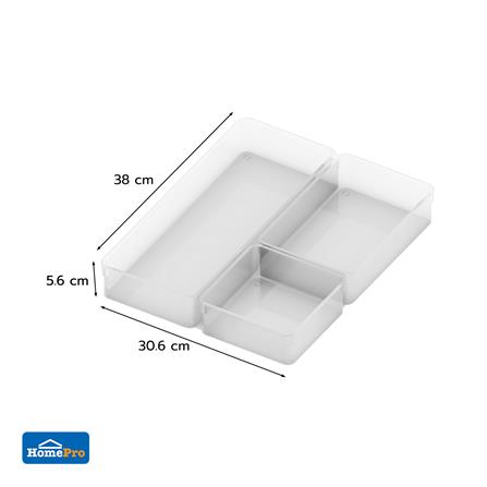 DRAWER ORGANIZER TRAY KECH WINK SET3 3PCS CLEAR [EXCLUSIVE FROM HOMEPRO THAILAND]