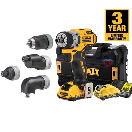 DEWALT 12V BRUSHLESS MULTIHEAD 5IN1 DRILL DRIVER (2x 2.0Ah Batteries) DCD703D2-B1