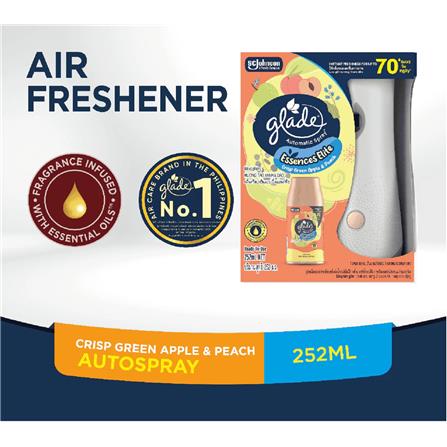 GLADE AUTO SPRAY STARTER 252ML CRISPY GREEN APPLE & PEACH
