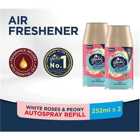GLADE AUTOMATIC SPRAY REFILLS ROSE PEONY 252ML TWIN PACK