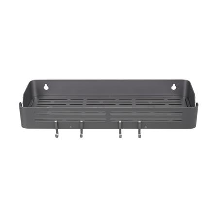 MULTIPURPOSE WALL SHELF 40CM WITH 4 HOOKS KECH GREY [EXCLUSIVE FROM HOMEPRO THAILAND]
