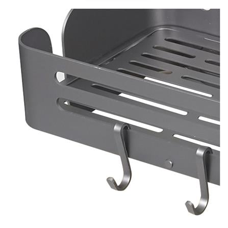 MULTIPURPOSE WALL SHELF 40CM WITH 4 HOOKS KECH GREY [EXCLUSIVE FROM HOMEPRO THAILAND]