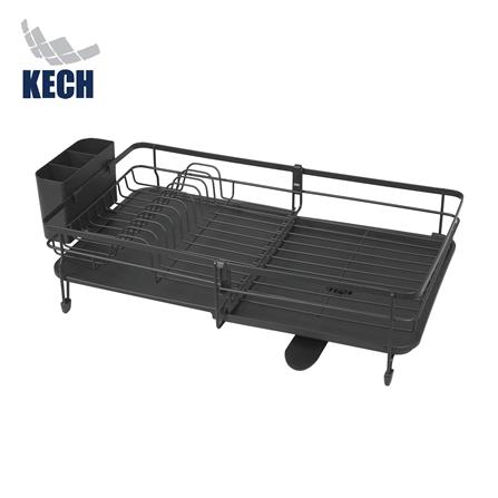 POWDER-COATED STEEL DISH DRYING RACK KECH BLACKY EXTENDABLE [EXCLUSIVE FROM HOMEPRO THAILAND]
