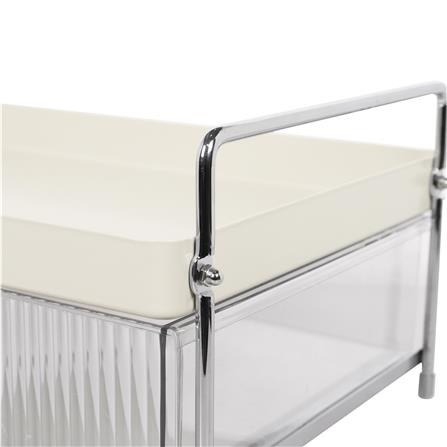 1-TIER GLASS RACK WITH DRAWER KECH CREAMY [EXCLUSIVE FROM HOMEPRO THAILAND]