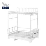 2-TIER DISH DRYING RACK KECH IDEAL SIZE L 38X29X37.5CM WHITE [EXCLUSIVE FROM HOMEPRO THAILAND]