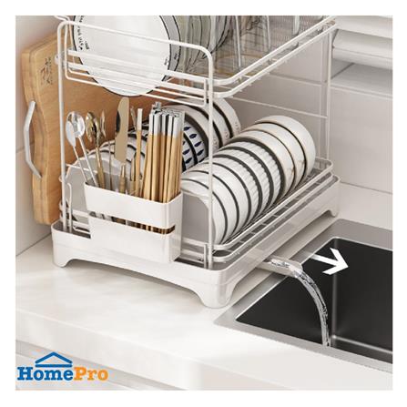 2-TIER DISH DRYING RACK KECH IDEAL SIZE L 38X29X37.5CM WHITE [EXCLUSIVE FROM HOMEPRO THAILAND]