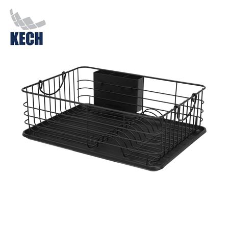 POWDER-COATED STEEL DISH DRYING RACK WITH HANDLES AND DRIP TRAY KECH IRON [EXCLUSIVE FROM HOMEPRO THAILAND]