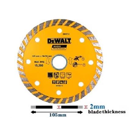 DEWALT 4" DIAMOND CUTTING DISC 2MM (DRY/WET CUT) [TURBO RIM] DW4724-B1
