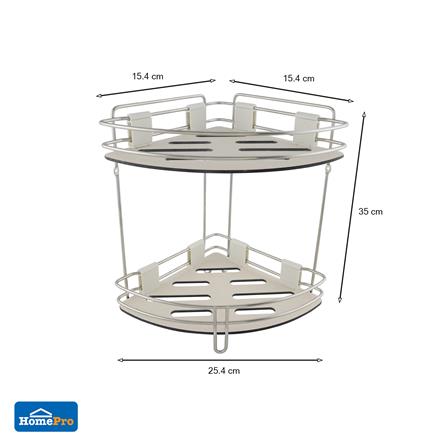 CORNER RACK AQ-3151A2 STAINLESS STEEL 2-TIER [EXCLUSIVE FROM HOMEPRO THAILAND]