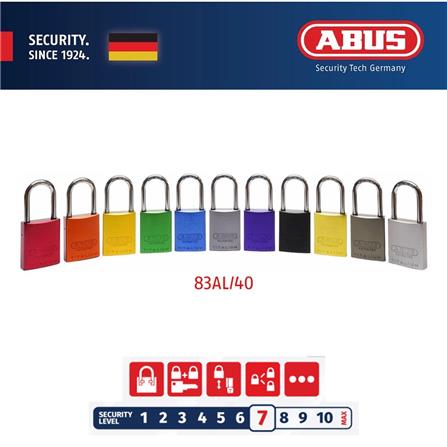 (ONLINE) ABUS 40MM TITALIUM ALUMINIUM PADLOCK WITH 2 KEYS 83AL/40 VIOLET