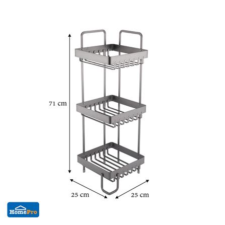 3-TIER STANDING ALUMINUM SHOWER RACK MOYA KU291.J [EXCLUSIVE FROM HOMEPRO THAILAND]