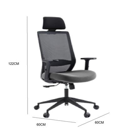 OFFICE CHAIR FURDINI 8329H BLACK/GREY