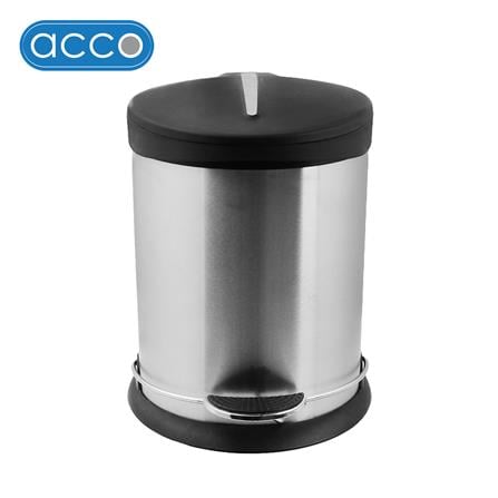 ROUND DUSTBIN PEDAL ACCO GENTLY 5L SILVER [EXCLUSIVE FROM HOMEPRO THAILAND]