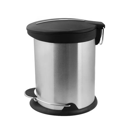 ROUND DUSTBIN PEDAL ACCO GENTLY 5L SILVER [EXCLUSIVE FROM HOMEPRO THAILAND]
