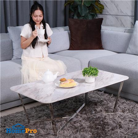 COFFEE TABLE FURDINI CHARLOT-S 120CM WHITE MARBLE PATTERN [EXCLUSIVE FROM HOMEPRO THAILAND]
