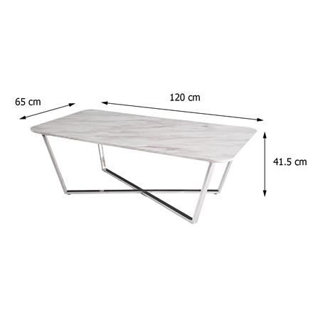 COFFEE TABLE FURDINI CHARLOT-S 120CM WHITE MARBLE PATTERN [EXCLUSIVE FROM HOMEPRO THAILAND]