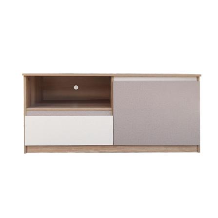 TV STAND FURDINI FINE 120CM WOOD GRAIN/WHITE CREAM FABRIC PATTERN [EXCLUSIVE FROM HOMEPRO THAILAND]