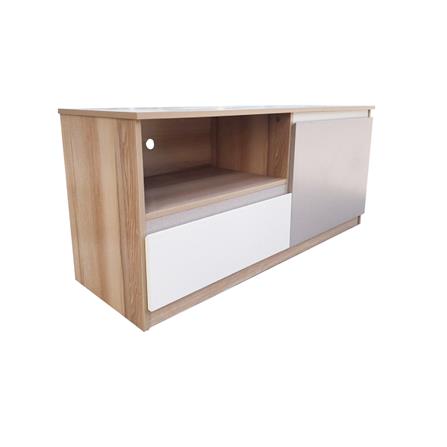 TV STAND FURDINI FINE 120CM WOOD GRAIN/WHITE CREAM FABRIC PATTERN [EXCLUSIVE FROM HOMEPRO THAILAND]