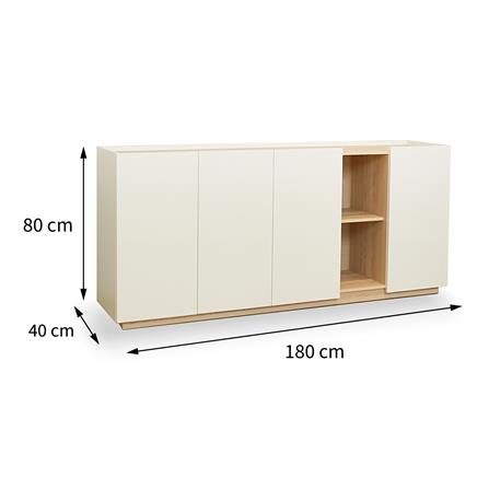MULTIFUNCTIONAL LOW CABINET FURDINI MOBILLE 180CM WHITE/OTTAWA [EXCLUSIVE FROM HOMEPRO THAILAND]