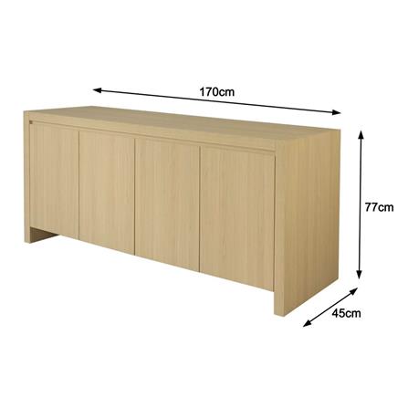 LOW CABINET WITH 4 DOORS FURDINI TUSCANI 170CM NT OAK [EXCLUSIVE FROM HOMEPRO THAILAND]