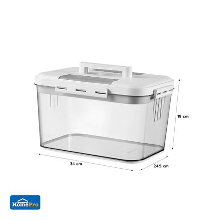 STORAGE BOX WITH HANDLES STACKO MEDICAL SIZE L 34X24.5X19CM CLEAR [EXCLUSIVE FROM HOMEPRO THAILAND]