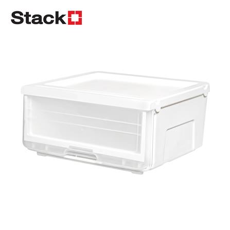 DRAWER BOX STACKO YUMI SIZE L 44X38.5X20.8CM WHITE [EXCLUSIVE FROM HOMEPRO THAILAND]