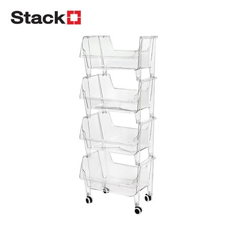 4-TIER UTILITY CART STACKO KLARO 42X32.5X103.5CM CLEAR [EXCLUSIVE FROM HOMEPRO THAILAND]