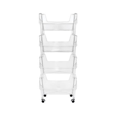 4-TIER UTILITY CART STACKO KLARO 42X32.5X103.5CM CLEAR [EXCLUSIVE FROM HOMEPRO THAILAND]