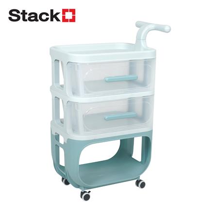 3-TIER UTINITY CART STACKO KID VIVE 50X32X78CM LIGHT BLUE [EXCLUSIVE FROM HOMEPRO THAILAND]