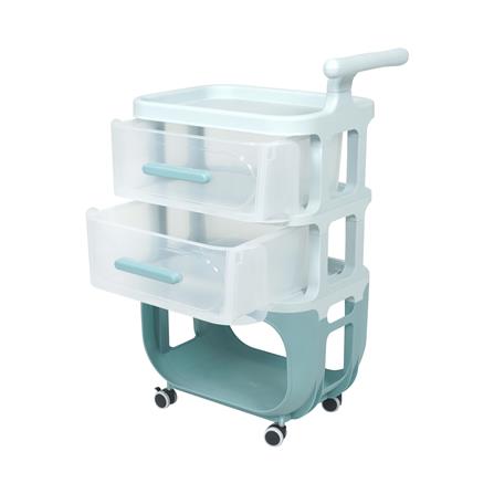 3-TIER UTINITY CART STACKO KID VIVE 50X32X78CM LIGHT BLUE [EXCLUSIVE FROM HOMEPRO THAILAND]