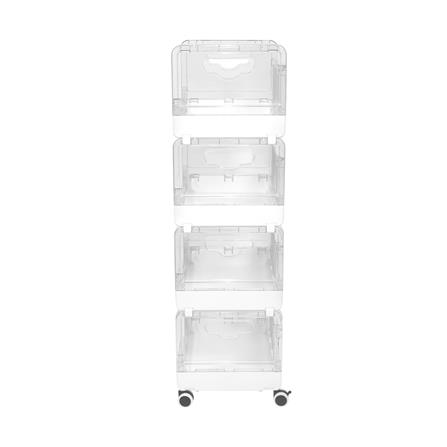 4-TIER FOLDABLE UTILITY CART STACKO SKY 42X28X93.7CM CLEAR [EXCLUSIVE FROM HOMEPRO THAILAND]