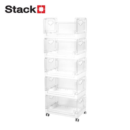 5-TIER FOLDABLE UTILITY CART STACKO SKY 42X28X115.7CM CLEAR [EXCLUSIVE FROM HOMEPRO THAILAND]
