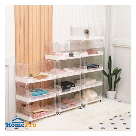 5-TIER FOLDABLE UTILITY CART STACKO SKY 42X28X115.7CM CLEAR [EXCLUSIVE FROM HOMEPRO THAILAND]