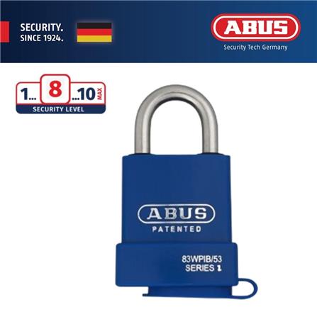 (ONLINE) ABUS 53MM SUBMARINER S/S SHACKLE PADLOCK WITH 2 KEYS 83WPIB/53