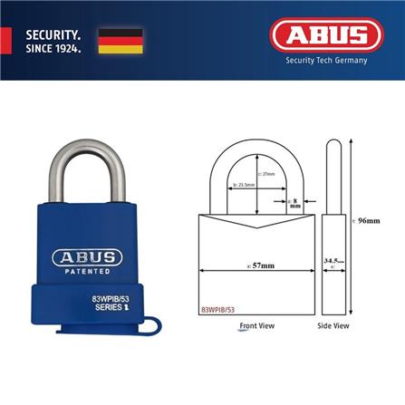 (ONLINE) ABUS 53MM SUBMARINER S/S SHACKLE PADLOCK WITH 2 KEYS 83WPIB/53