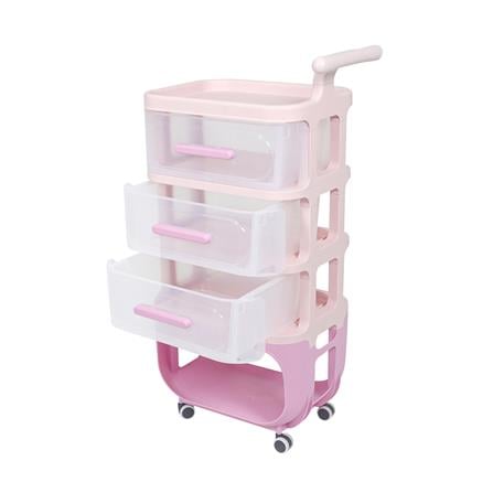 4-TIER UTINITY CART STACKO KID VIVE 50X32X94CM PINK [EXCLUSIVE FROM HOMEPRO THAILAND]