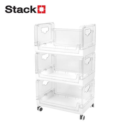 3-TIER FOLDABLE UTILITY CART STACKO SKY 42X28X71.7CM CLEAR [EXCLUSIVE FROM HOMEPRO THAILAND]