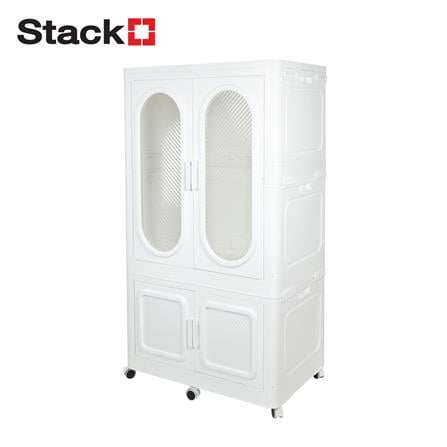 2-TIER WARDROBE STACKO GRACE 84X52.8X143.8CM WHITE [EXCLUSIVE FROM HOMEPRO THAILAND]