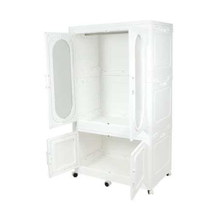 2-TIER WARDROBE STACKO GRACE 84X52.8X143.8CM WHITE [EXCLUSIVE FROM HOMEPRO THAILAND]