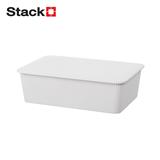 STORAGE BOX WITH LID STACKO WIN SIZE M 37.5X25.5X11CM WHITE [EXCLUSIVE FROM HOMEPRO THAILAND]