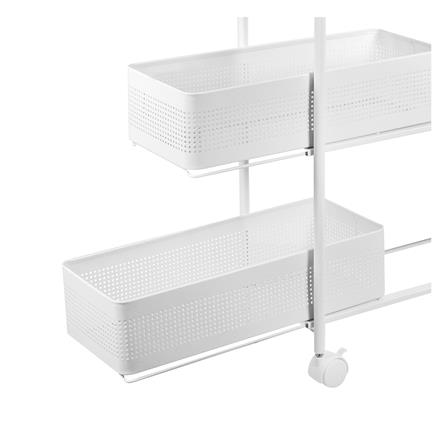 4-TIER NARROW UTILITY CART STACKO COMPACT 40X19.8X91CM WHITE [EXCLUSIVE FROM HOMEPRO THAILAND]