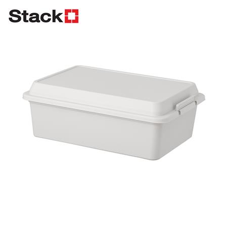 STORAGE BOX WITH LOCKING LID STACKO CICL 6L 36X24X13CM WHITE [EXCLUSIVE FROM HOMEPRO THAILAND]