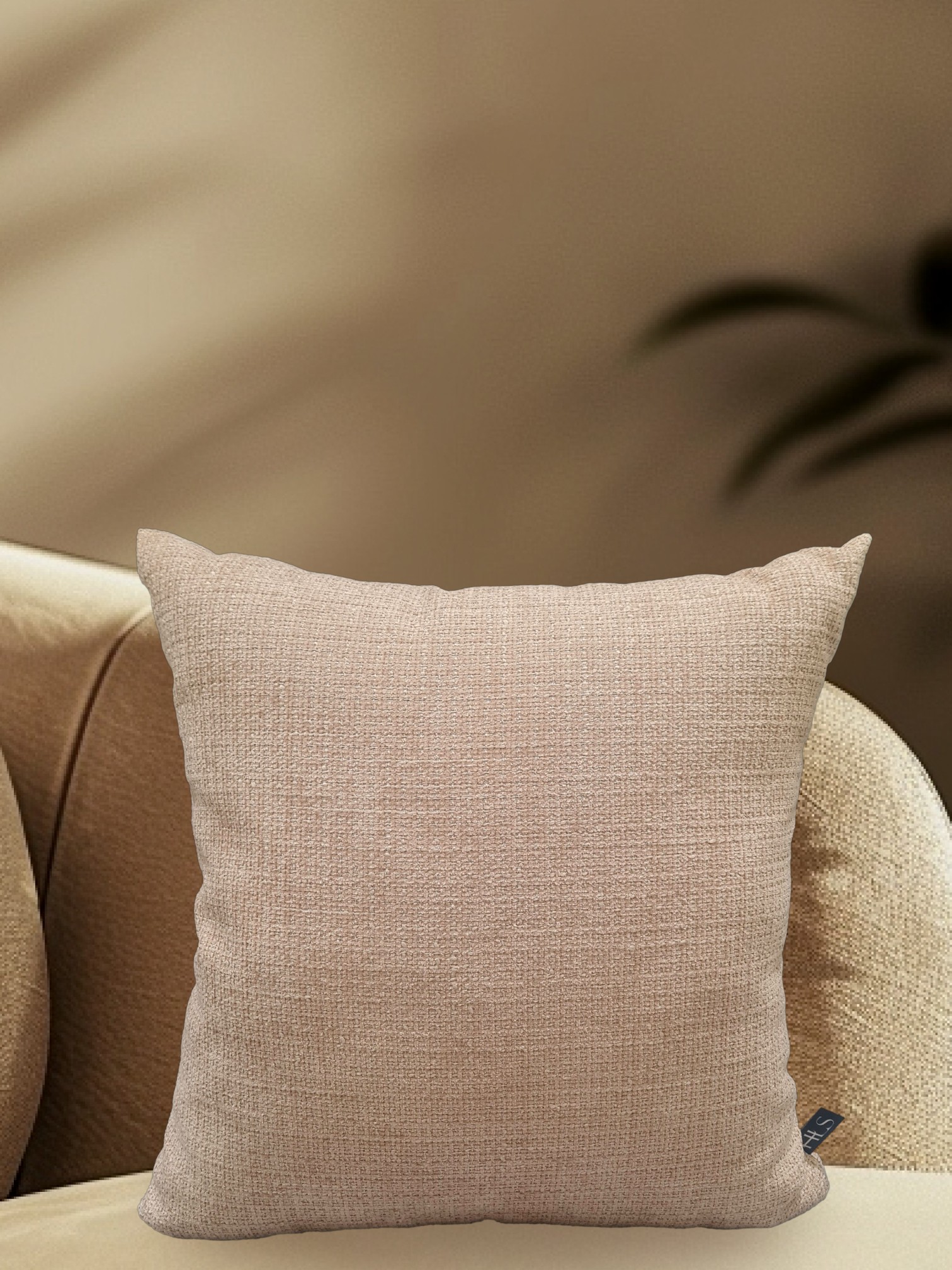 HOME LIVING STYLE CUSHION TWEED 18X18INCH KHAKI