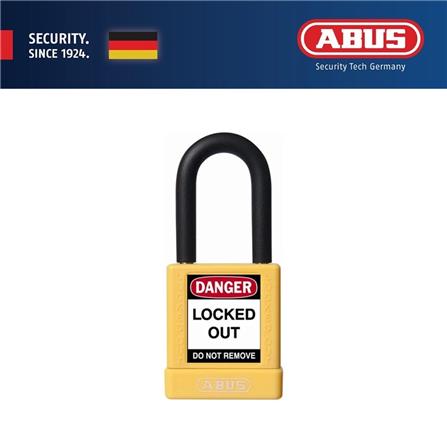 (ONLINE) ABUS 40MM LOTO LIGHTWEIGHT ALUMINIUM PADLOCK 1 KEY & 1 LABEL 74/40 YELLOW
