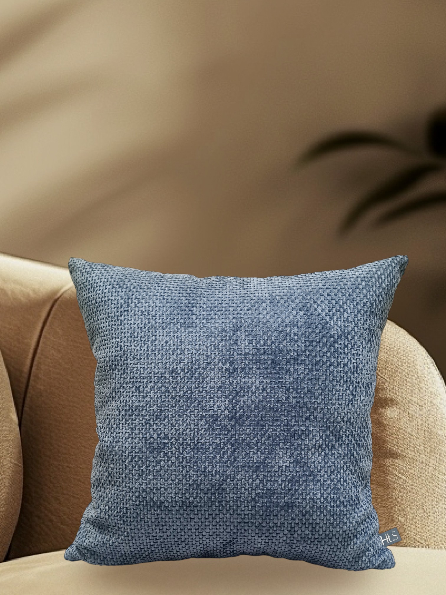 HOME LIVING STYLE CUSHION WEAVE 18X18INCH NAVY BLUE