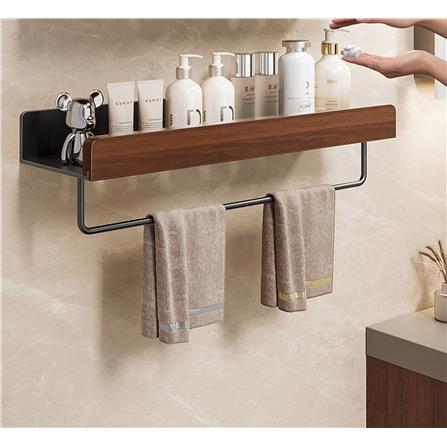 COSSY PLUS BATH RACK CP-YSMZ9857HE 30CM ALUMINUM WOOD BLACK
