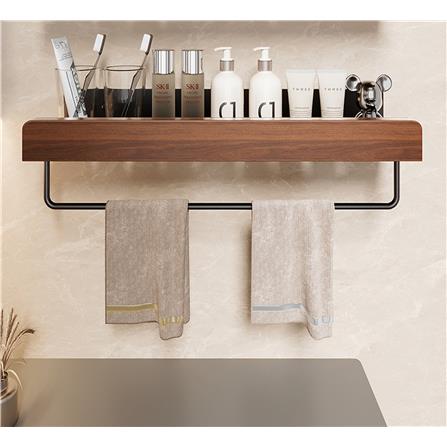 COSSY PLUS BATH RACK CP-YSMZ9857HE 30CM ALUMINUM WOOD BLACK